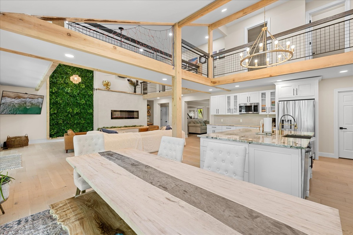 Kitchen detail showing range and hood